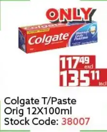 Africa Cash and Carry Colgate T/Paste Orig 12x100ml offer