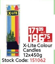 X-Lite Colour Candles 12x450g