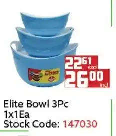 Africa Cash and Carry Elite Bowl 3pc offer