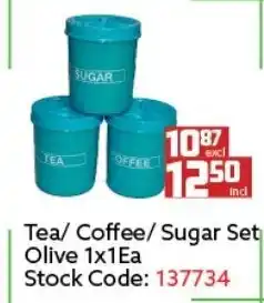 Africa Cash and Carry Tea/ Coffee/ Sugar Set Olive offer