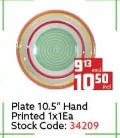 Plate 10.5" Hand Printed