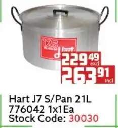 Africa Cash and Carry Hart J7 S/Pan 21L offer
