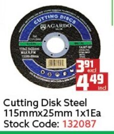 Africa Cash and Carry Cutting Disk Steel 115mmx25mm 1x1ea offer