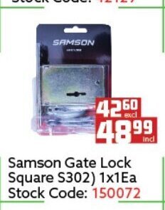 Africa Cash and Carry Samson Gate Lock Square S302/1x1ea offer