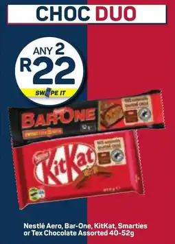 Pick n Pay Nestlé Aero, Bar-One, KitKat, Smarties or Tex Chocolate Assorted offer