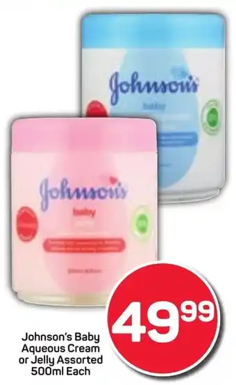Pick n Pay Johnson's Baby Aqueous Cream or Jelly Assorted offer