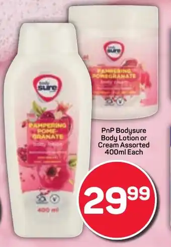 Pick n Pay PnP Bodysure Body Lotion or Cream Assorted offer