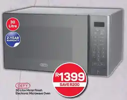 Pick n Pay DEFY Mirror Finish Electronic Microwave Oven offer