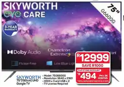 Pick n Pay SKYWORTH 75"(190cm) UHD Google TV offer