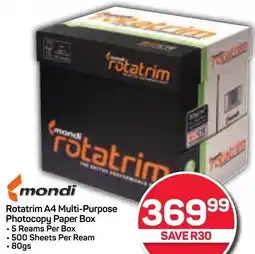Pick n Pay Mondi Rotatrim A4 Multi-Purpose Photocopy Paper Box offer