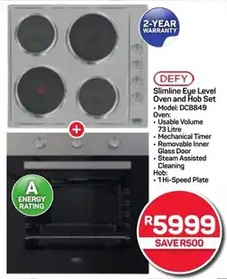 Pick n Pay DEFY Slimline Eye Level Oven and Hob Set offer