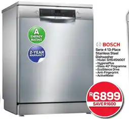 Pick n Pay BOSCH Serie 4 13-Place Stainless Steel Dishwasher offer