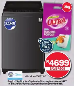 Pick n Pay Buy Midea Titanium Top Loader Washing Machine and GET Ultra Efficient Automatic Washing Powder FREE offer