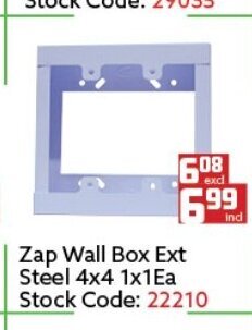 Africa Cash and Carry ZAP Wall Box Ext Steel 4x4 1x1ea offer
