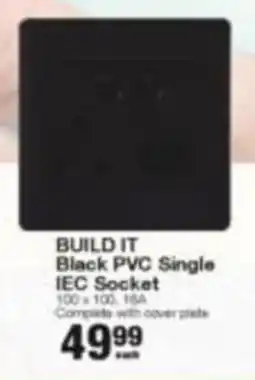 Build It BUILD IT Black PVC Single IEC Socket offer
