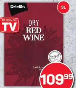 Pick n Pay Hypermarket PnP Dry Red, White or Extra Light White, Late Harvest or Johannisberger offer