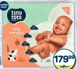 Pick n Pay Hypermarket PnP Tiny Tots Disposable Nappies Jumbo Pack Assorted Per Pack offer