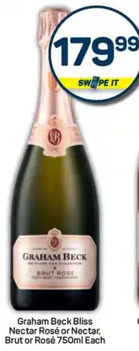 Pick n Pay Hypermarket Graham Beck Bliss Nectar Rosé or Nectar, Brut or Rosé offer