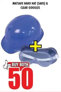 Boxer Build Matsafe hard hat (sabs) & clear goggles offer