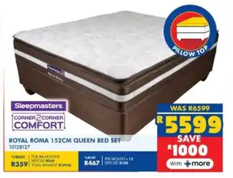Russells Sleepmasters royal roma 152cm queen bed set offer