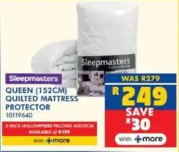 Russells Sleepmasters queen quilted mattress protector offer