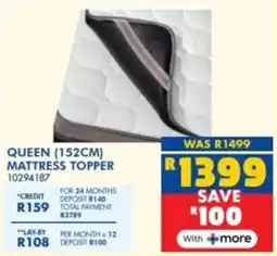 Russells Queen mattress topper offer