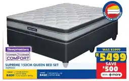 Russells Sleepmasters supreme queen bed set offer