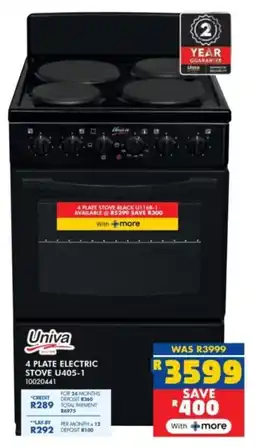 Russells Univa 4 plate stove black offer