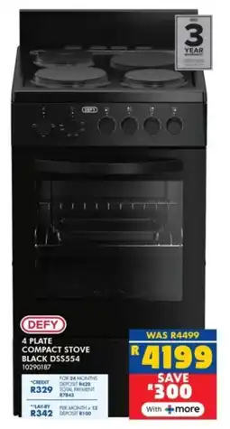 Russells Defy 4 plate compact stove black offer