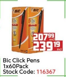 Africa Cash and Carry BIC Click Pens 1x60Pack offer