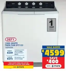 Russells Defy white twin tub offer