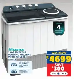 Russells Hisense twin tub washing machine white offer
