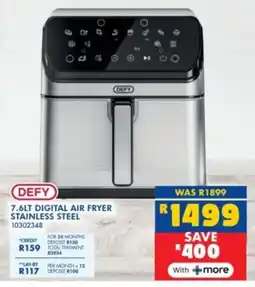Russells Defy digital air fryer stainless steel offer