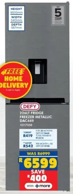 Russells Defy fridge freezer metallic offer