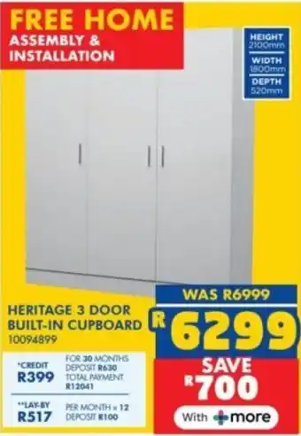 Russells Heritage 3 door built-in cupboard offer