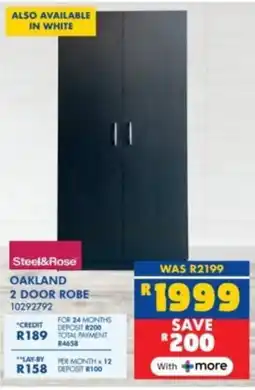 Russells Steel&Rose Oakland 2 door robe offer
