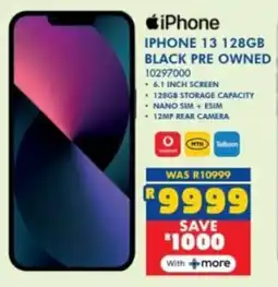 Russells iPhone 13 128GB Black Pre Owned offer