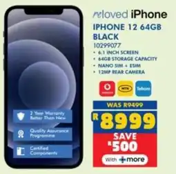 Russells Reloved iPhone 12 64GB Black offer