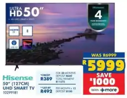 Russells Hisense 50" (127cm) UHD Smart TV offer