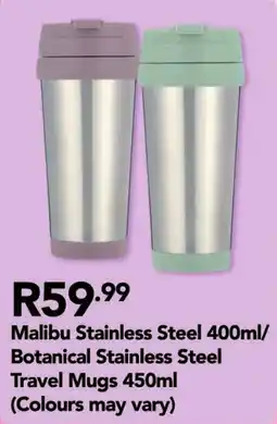 Shoprite Malibu Stainless Steel/ Botanical Stainless Steel Travel Mugs offer