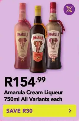 Shoprite Amarula Cream Liqueur All Variants offer