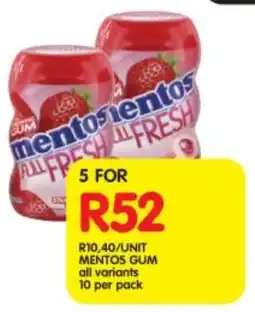 Shoprite Mentos gum all variants offer
