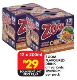 Shoprite Zoom flavoured drink all variants offer