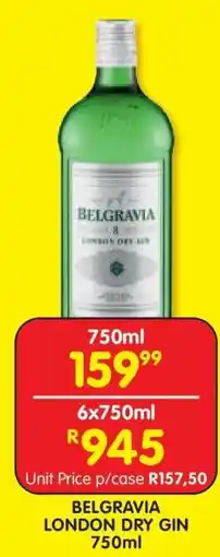 Shoprite Belgravia London Dry Gin 750ml offer