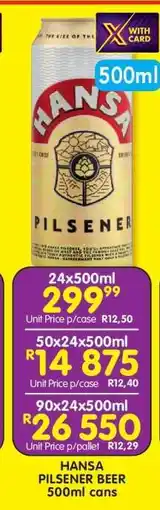 Shoprite HANSA PILSENER BEER offer