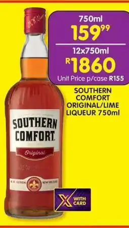Shoprite SOUTHERN COMFORT ORIGINAL/LIME LIQUEUR 750ml offer