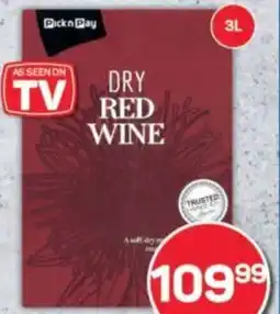 Pick n Pay PnP Dry Red, White or Extra Light White, Late Harvest or Johannisberger offer