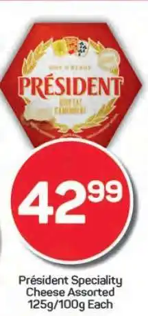 Pick n Pay Président Speciality Cheese Assorted 125g/100g Each offer