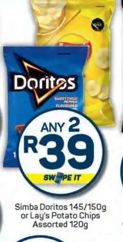 Pick n Pay Simba Doritos or Lay’s Potato Chips offer