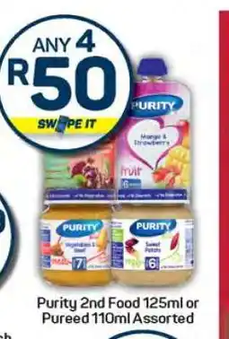 Pick n Pay Purity 2nd Food 125ml or Pureed 110ml Assorted offer